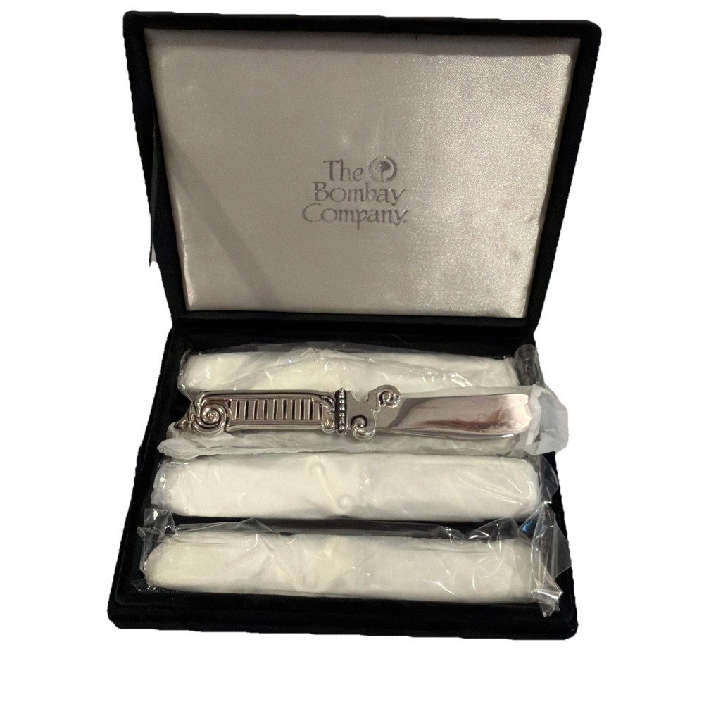 Vtg New Old Stock Silverplate The Bombay Company 4 Butter Cheese‎ Spread Knives